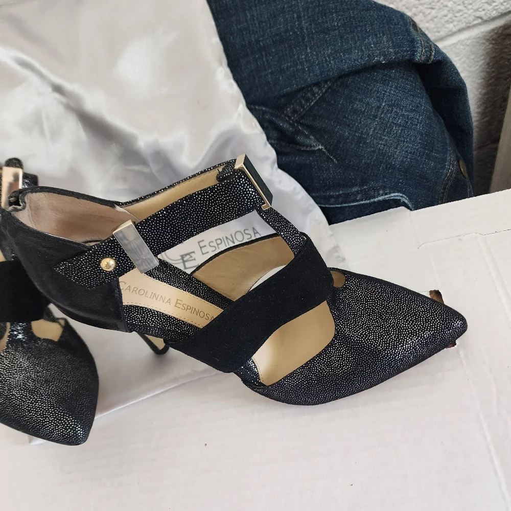 Beautiful CAROLINNA ESPINOSA HEELS SZ 7.5 M - Picture 3 of 15